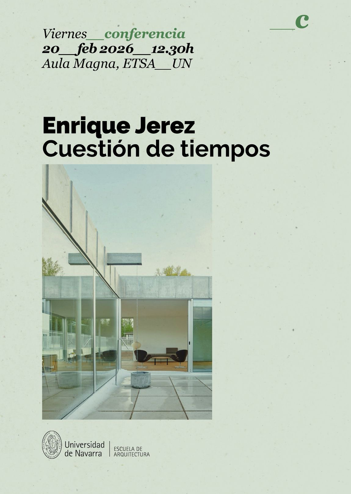 Conferencia de Enrique Jerez en la ETSA de la Universidad de Navarra